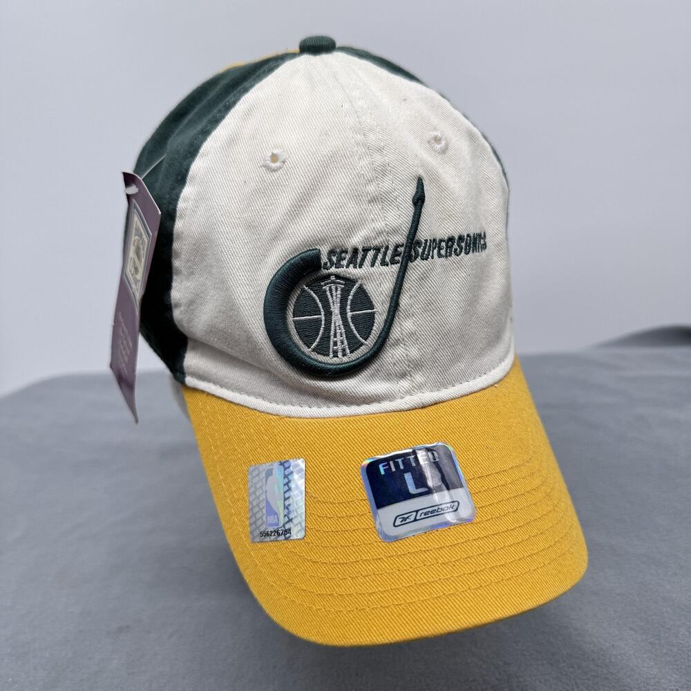 Reebok Seattle SuperSonics‎ Hardwood Classics Fitted Hat L NWT NBA